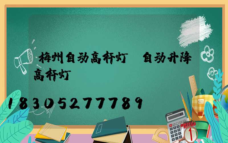 梅州自动高杆灯(自动升降高杆灯)