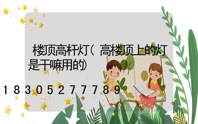楼顶高杆灯(高楼顶上的灯是干嘛用的)