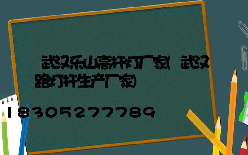 武汉乐山高杆灯厂家(武汉路灯杆生产厂家)