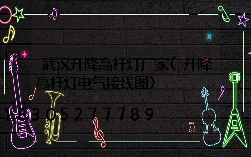 武汉升降高杆灯厂家(升降高杆灯电气接线图)