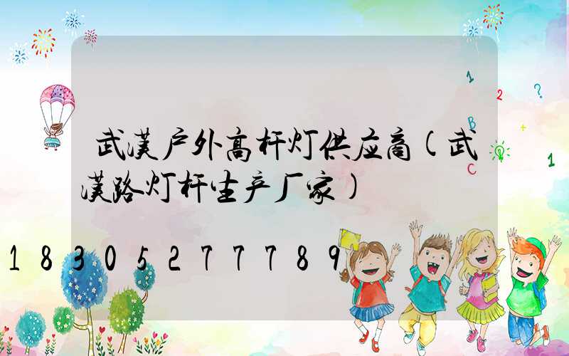 武汉户外高杆灯供应商(武汉路灯杆生产厂家)