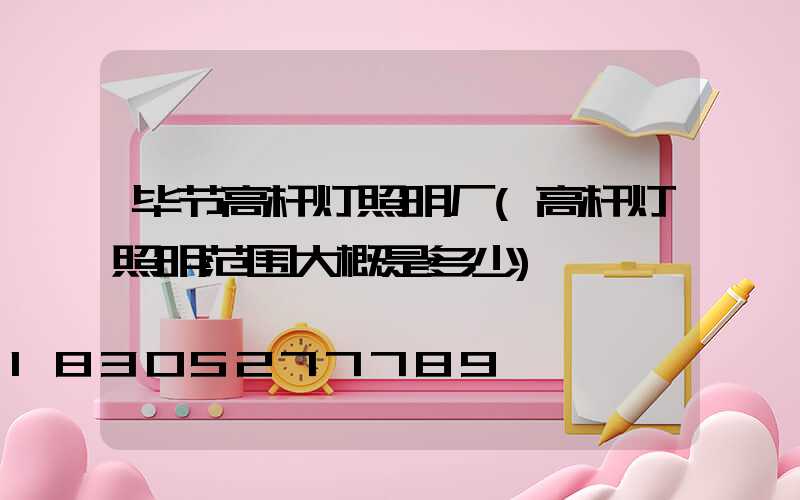 毕节高杆灯照明厂(高杆灯照明范围大概是多少)