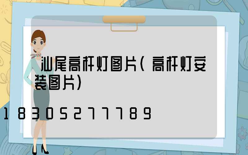 汕尾高杆灯图片(高杆灯安装图片)