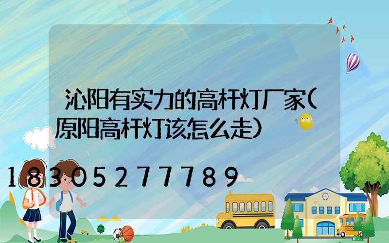 沁阳有实力的高杆灯厂家(原阳高杆灯该怎么走)