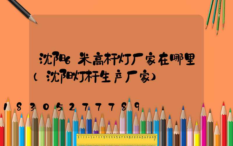 沈阳6米高杆灯厂家在哪里(沈阳灯杆生产厂家)