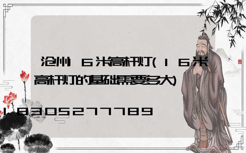 沧州16米高杆灯(16米高杆灯的基础需要多大)