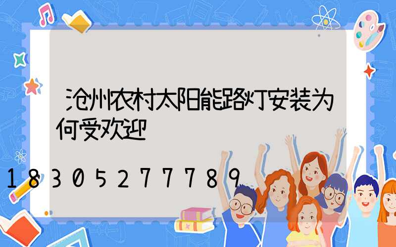 沧州农村太阳能路灯安装为何受欢迎