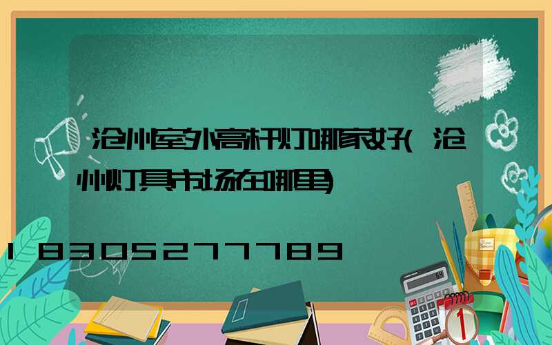 沧州室外高杆灯哪家好(沧州灯具市场在哪里)