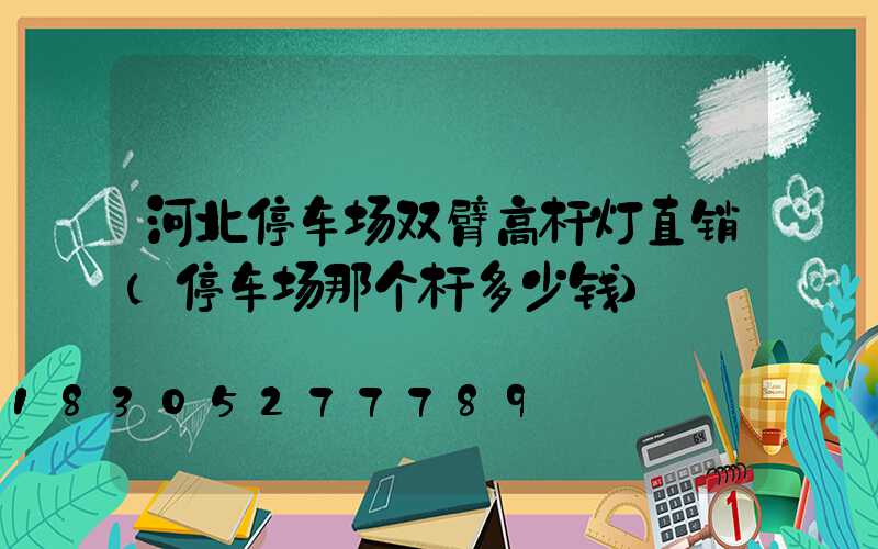 河北停车场双臂高杆灯直销(停车场那个杆多少钱)