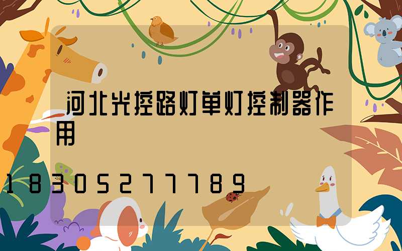 河北光控路灯单灯控制器作用
