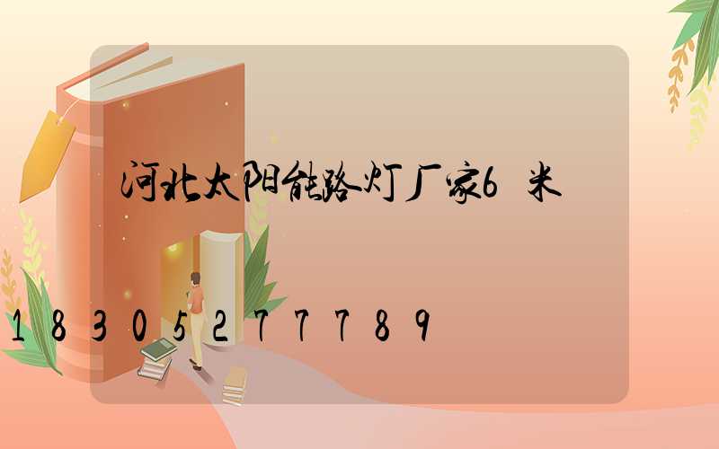 河北太阳能路灯厂家6米