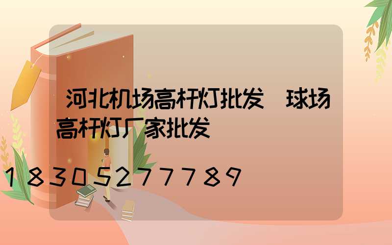 河北机场高杆灯批发(球场高杆灯厂家批发)