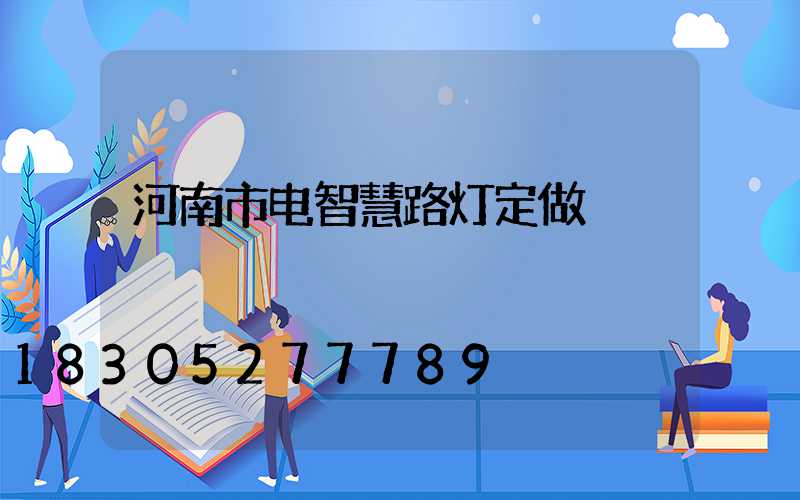 河南市电智慧路灯定做