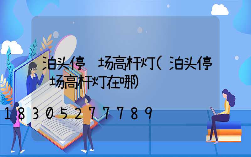 泊头停车场高杆灯(泊头停车场高杆灯在哪)