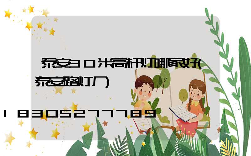 泰安30米高杆灯哪家好(泰安路灯厂)