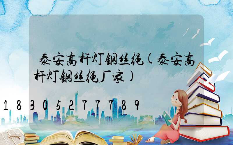 泰安高杆灯钢丝绳(泰安高杆灯钢丝绳厂家)