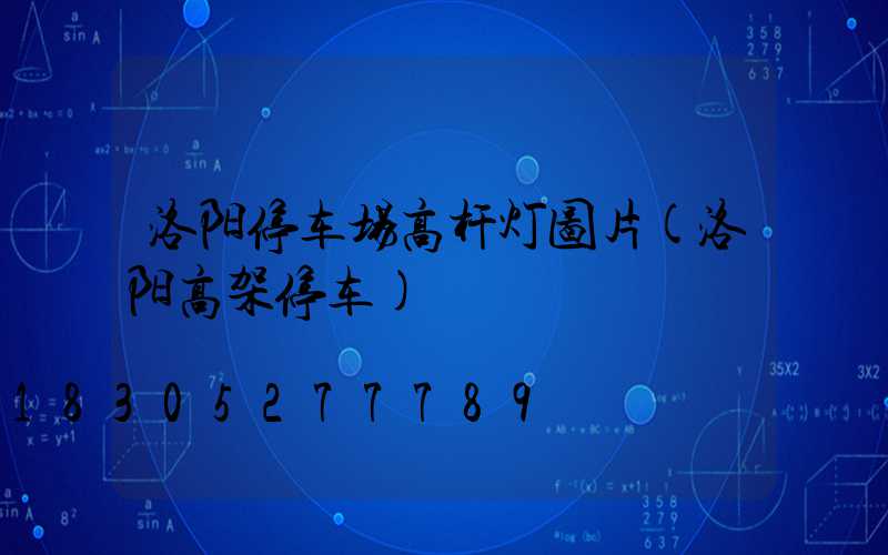 洛阳停车场高杆灯图片(洛阳高架停车)