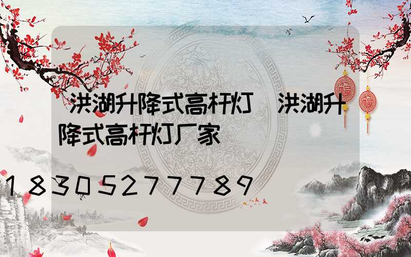 洪湖升降式高杆灯(洪湖升降式高杆灯厂家)