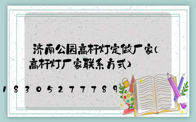 济南公园高杆灯定做厂家(高杆灯厂家联系方式)