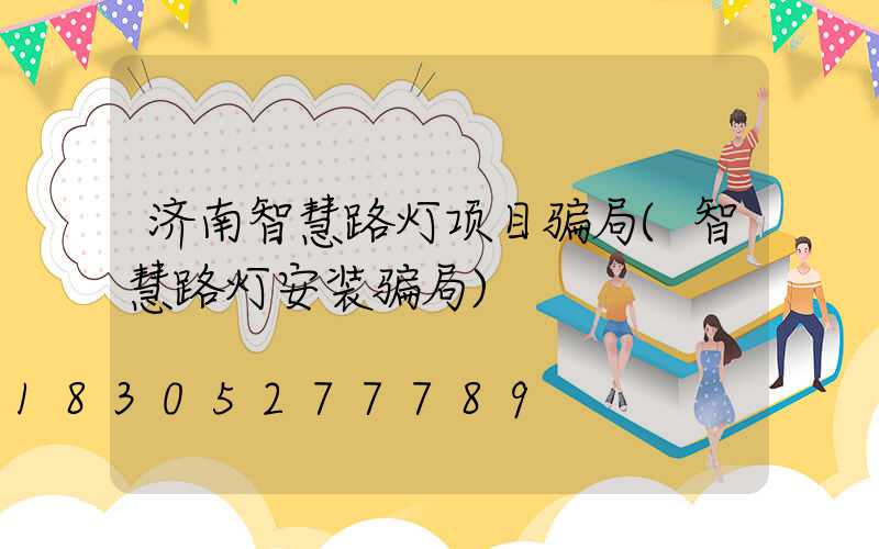 济南智慧路灯项目骗局(智慧路灯安装骗局)