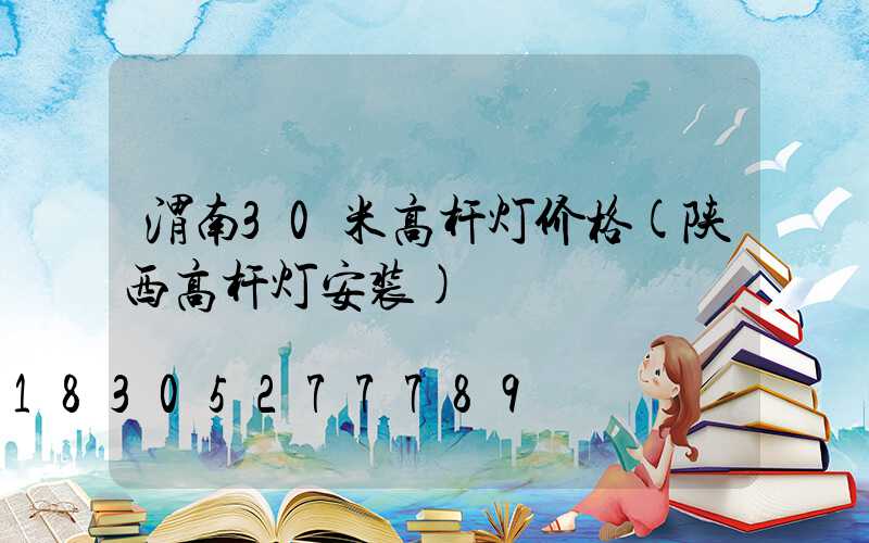 渭南30米高杆灯价格(陕西高杆灯安装)