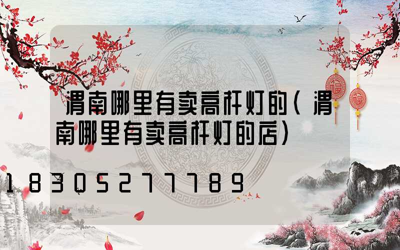 渭南哪里有卖高杆灯的(渭南哪里有卖高杆灯的店)