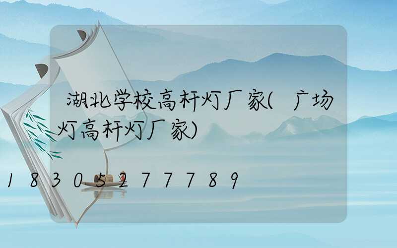 湖北学校高杆灯厂家(广场灯高杆灯厂家)