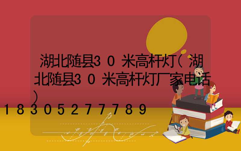 湖北随县30米高杆灯(湖北随县30米高杆灯厂家电话)