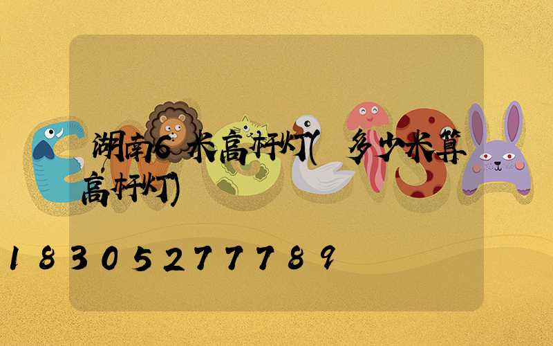 湖南6米高杆灯(多少米算高杆灯)
