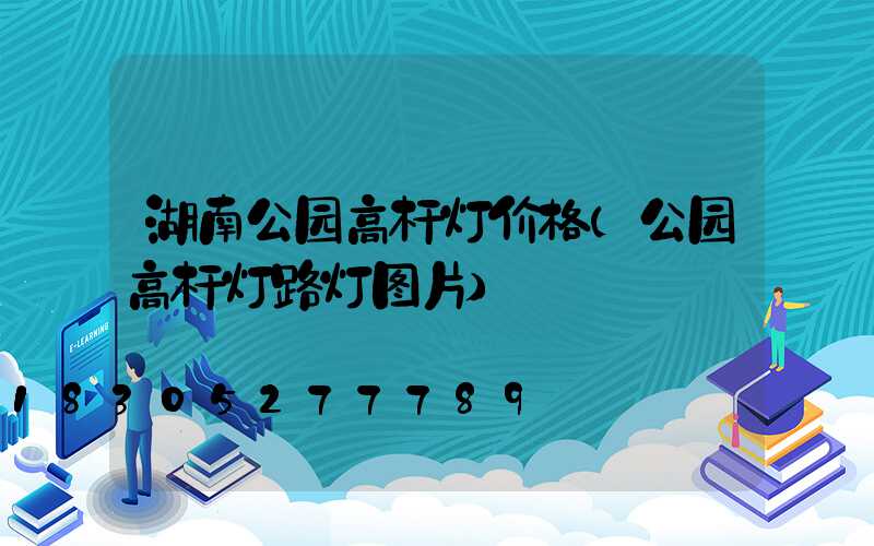 湖南公园高杆灯价格(公园高杆灯路灯图片)