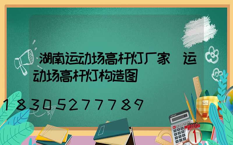 湖南运动场高杆灯厂家(运动场高杆灯构造图)
