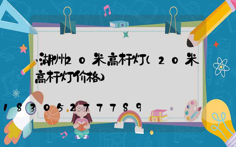 湖州20米高杆灯(20米高杆灯价格)