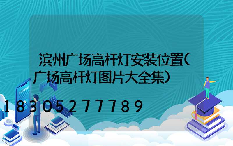 滨州广场高杆灯安装位置(广场高杆灯图片大全集)