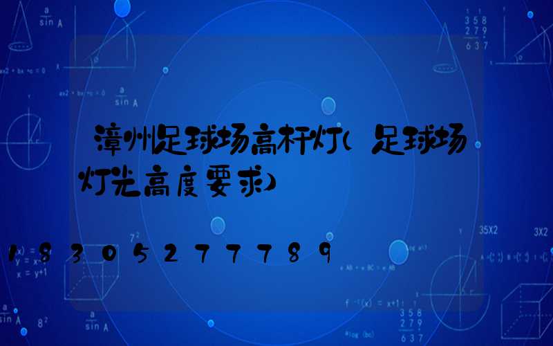 漳州足球场高杆灯(足球场灯光高度要求)