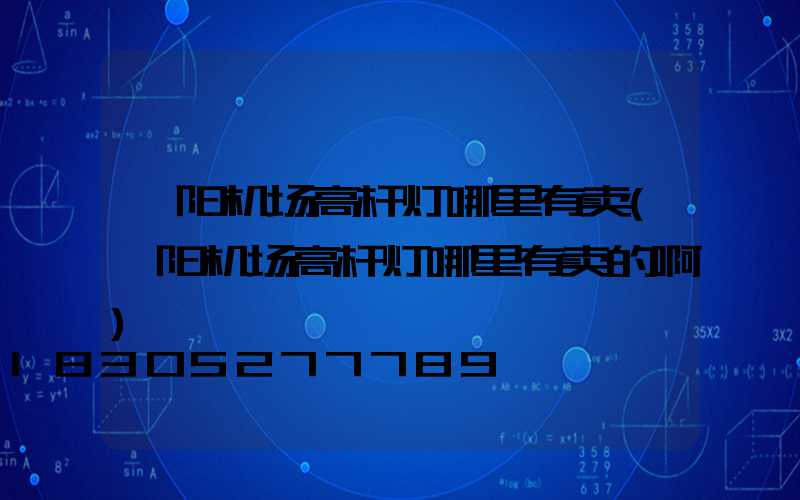 濮阳机场高杆灯哪里有卖(濮阳机场高杆灯哪里有卖的啊)