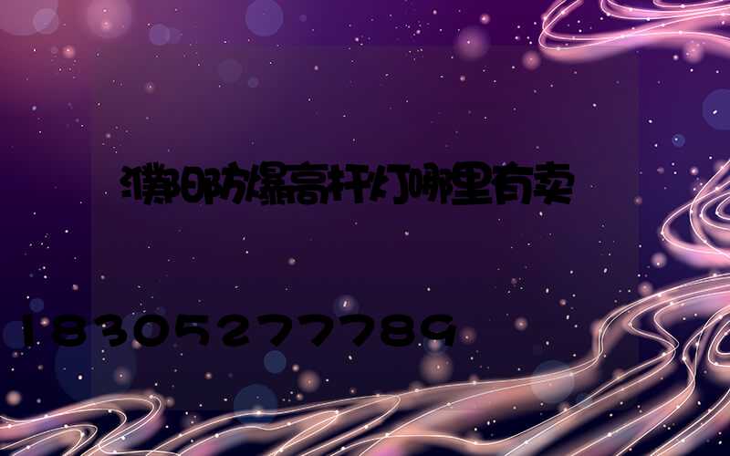 濮阳防爆高杆灯哪里有卖