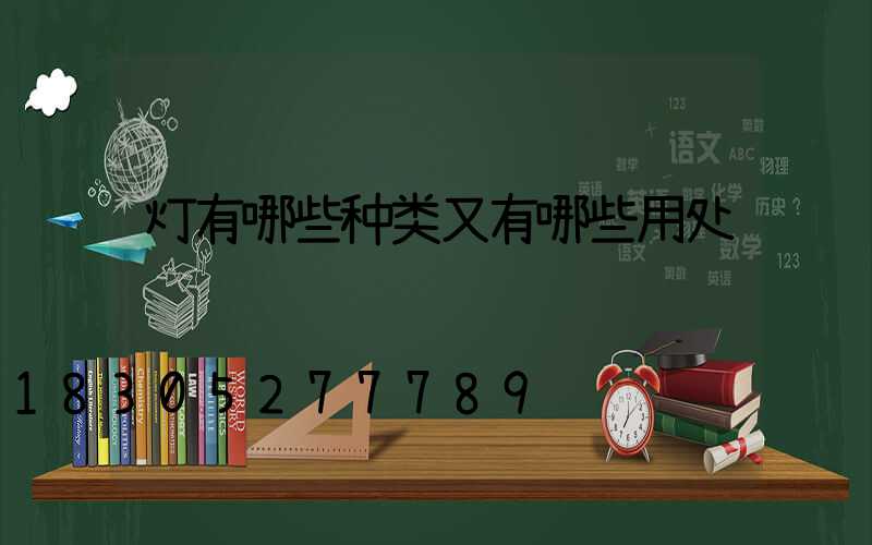 灯有哪些种类又有哪些用处