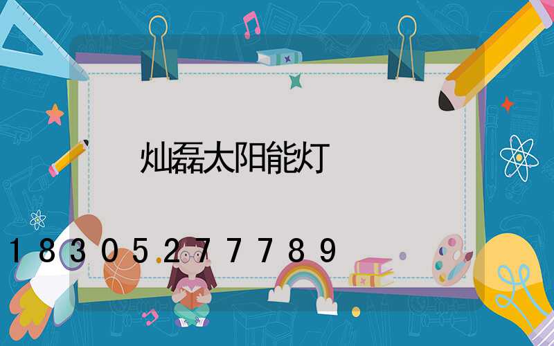 灿磊太阳能灯