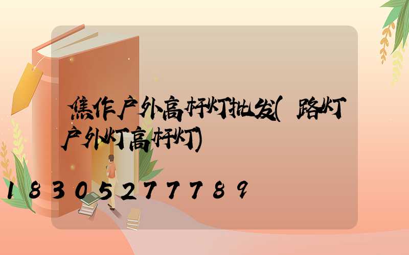 焦作户外高杆灯批发(路灯户外灯高杆灯)