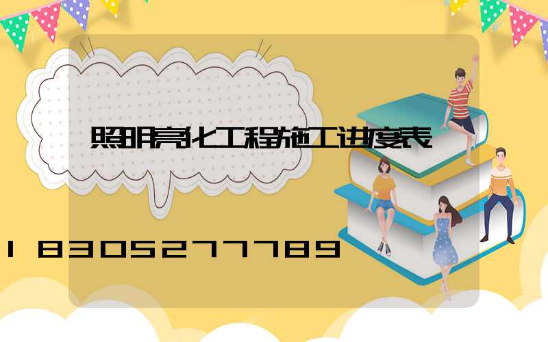 照明亮化工程施工进度表