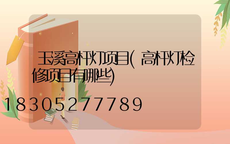 玉溪高杆灯项目(高杆灯检修项目有哪些)