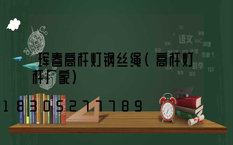 珲春高杆灯钢丝绳(高杆灯杆厂家)