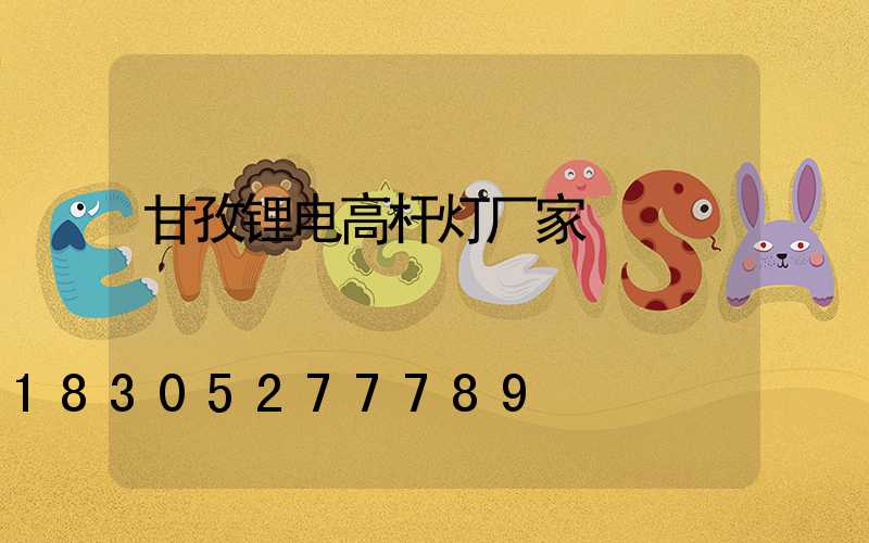 甘孜锂电高杆灯厂家