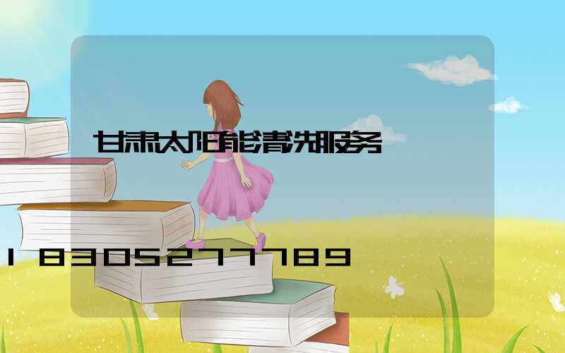 甘肃太阳能清洗服务