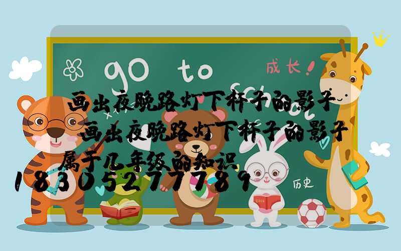 画出夜晚路灯下杆子的影子(画出夜晚路灯下杆子的影子属于几年级的知识)