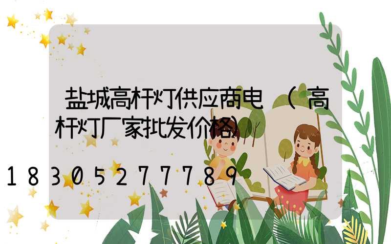 盐城高杆灯供应商电话(高杆灯厂家批发价格)