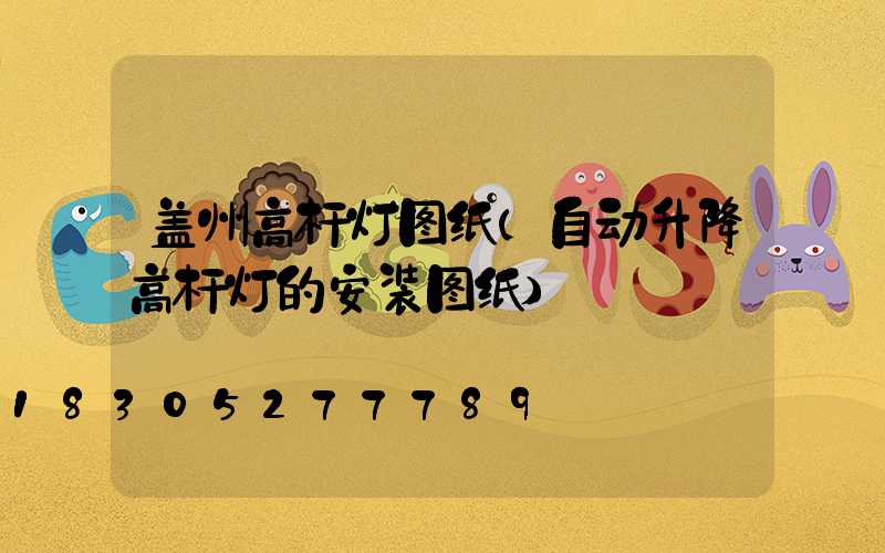 盖州高杆灯图纸(自动升降高杆灯的安装图纸)