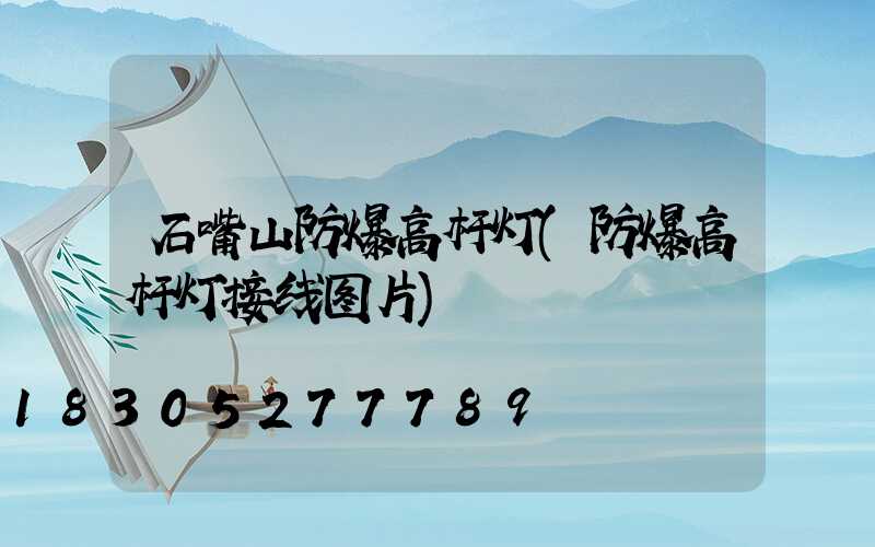 石嘴山防爆高杆灯(防爆高杆灯接线图片)