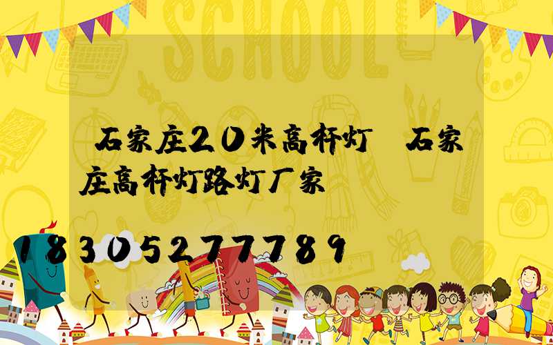 石家庄20米高杆灯(石家庄高杆灯路灯厂家)