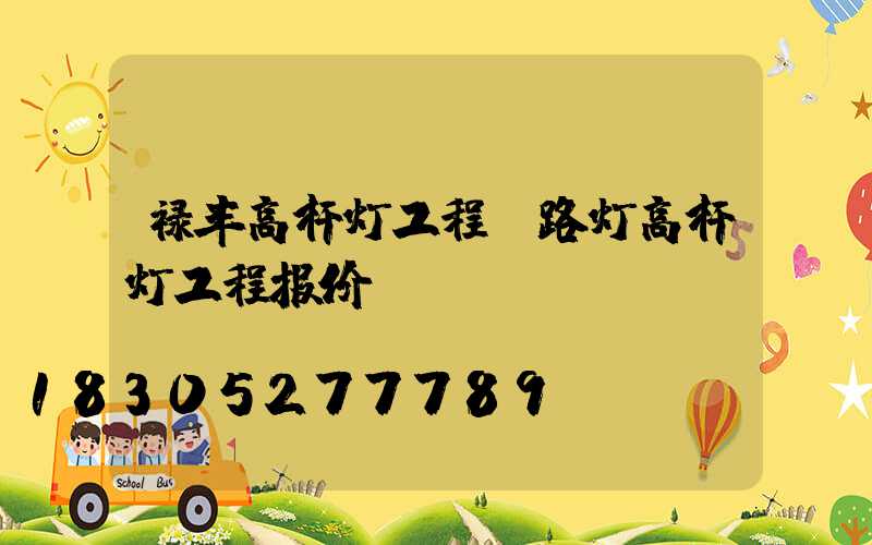禄丰高杆灯工程(路灯高杆灯工程报价)